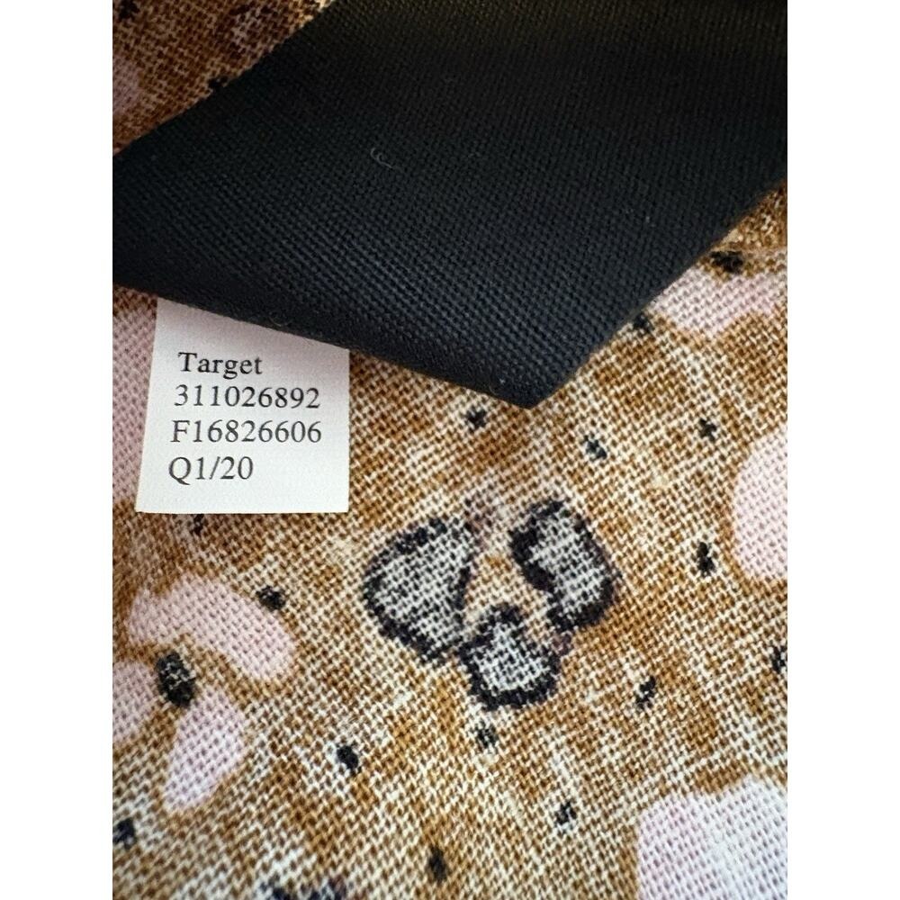 Who What Wear Womens XS Brown Pink Floral Linen Blend Button Front Peplum Top - Picture 4 of 9